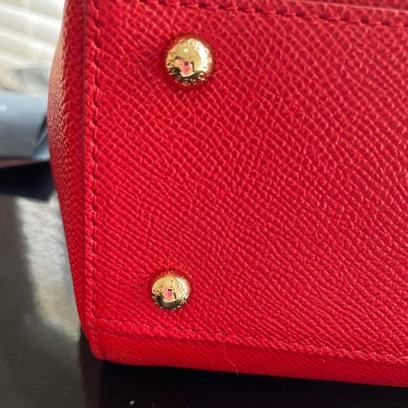 NWT Dolce and Gabbana Family red handmade Italian leather satchel handbag - Picture 9 of 17